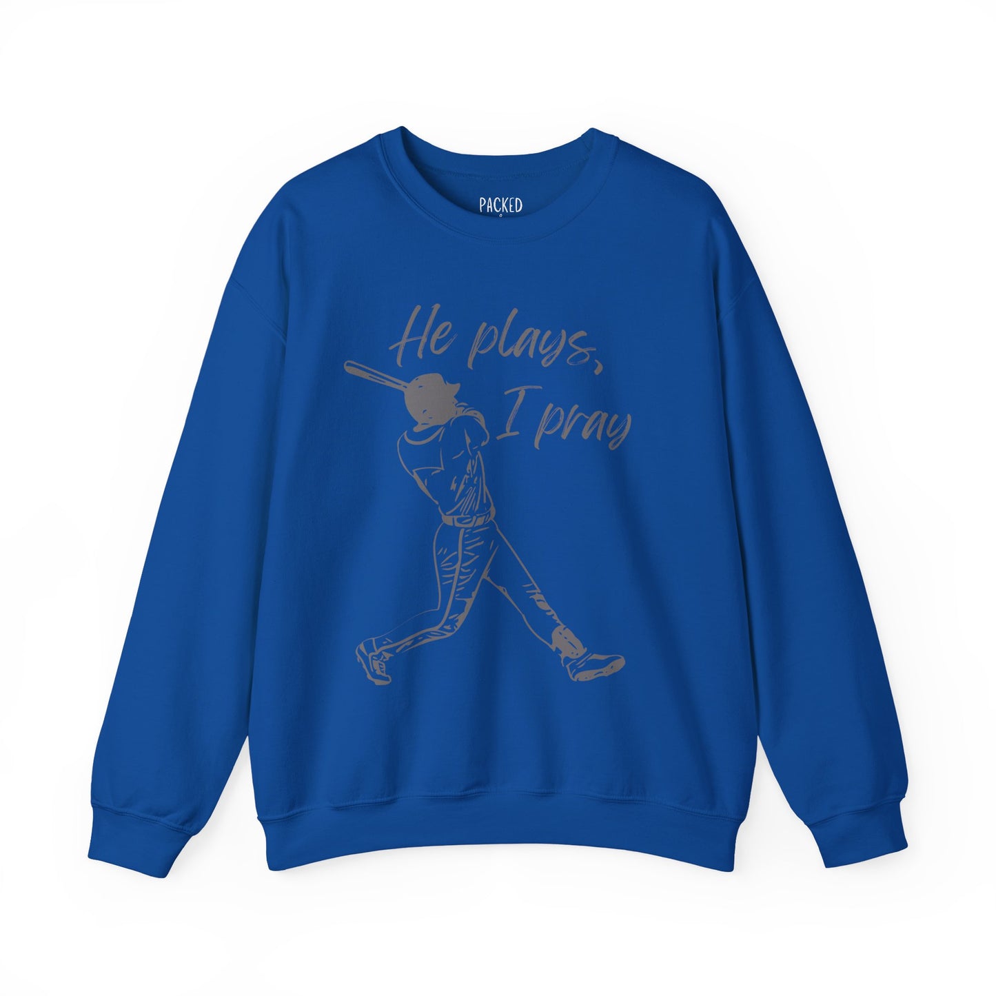 He Plays, I Pray Crew Neck Sweatshirt