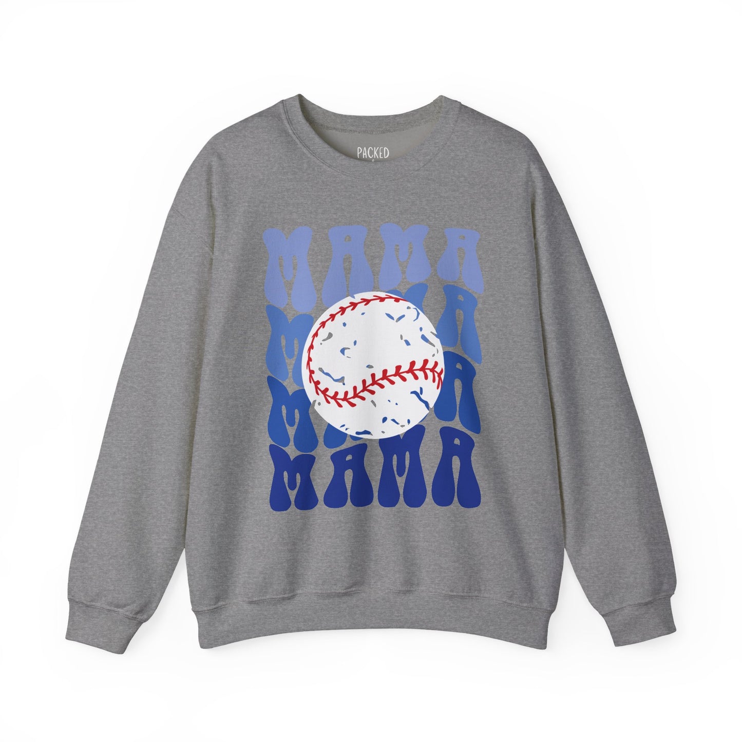 Baseball Blues Mama Crewneck Sweatshirt