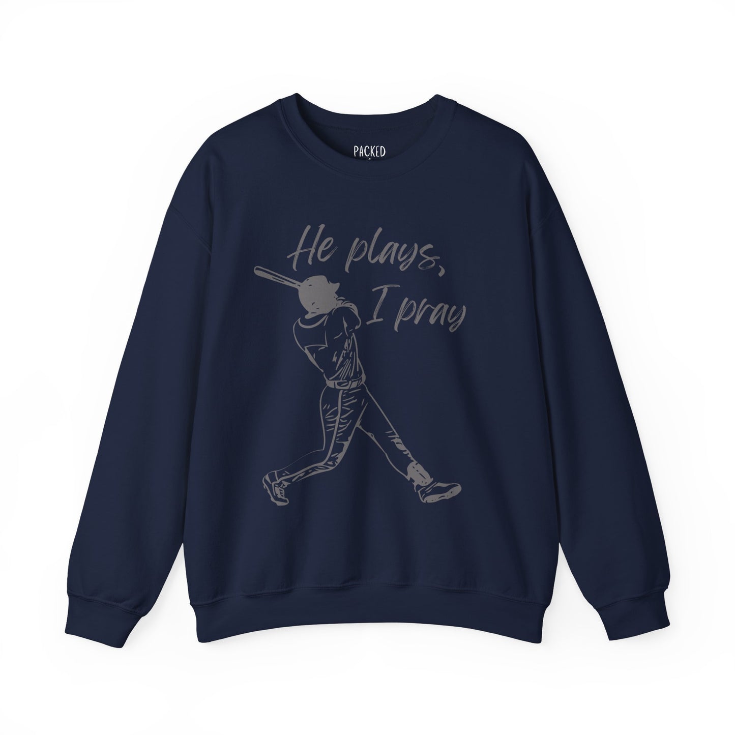 He Plays, I Pray Crew Neck Sweatshirt