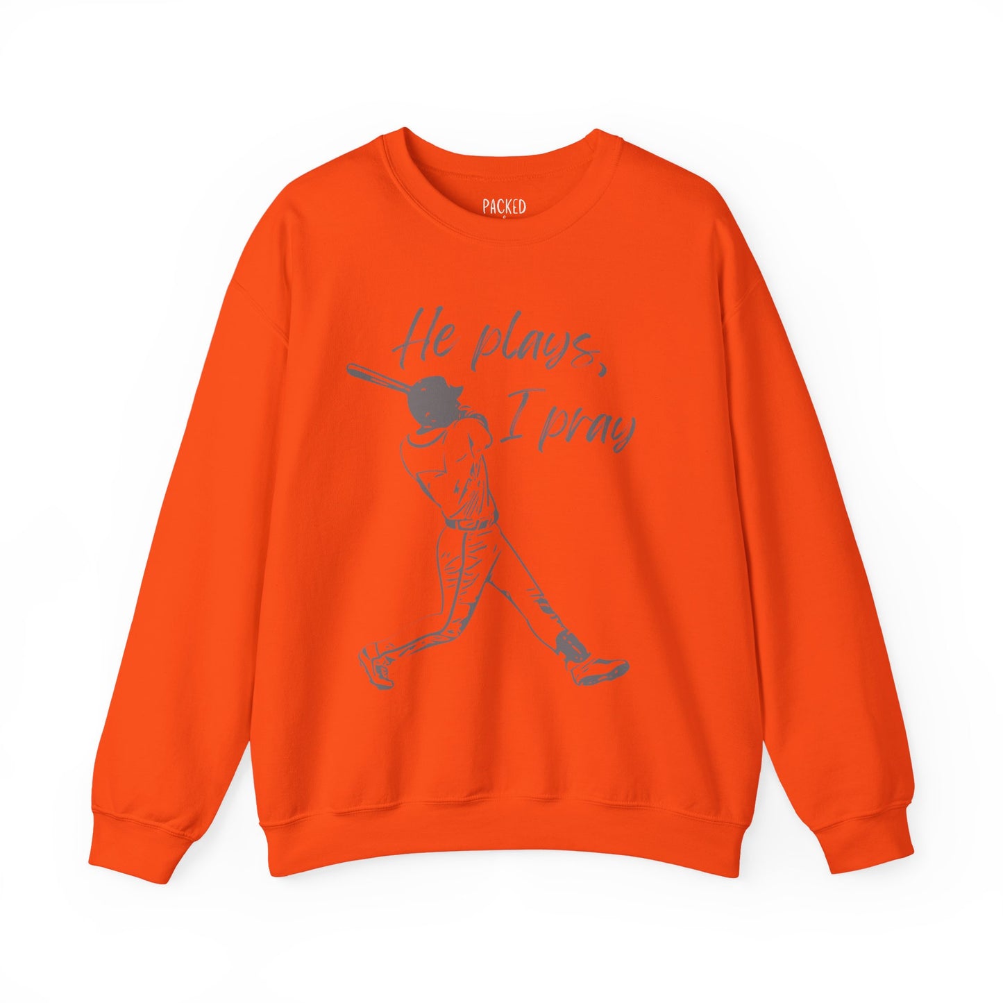 He Plays, I Pray Crew Neck Sweatshirt