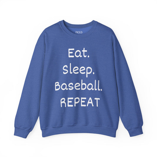 Eat. Sleep. Baseball. Repeat Crewneck Sweatshirt