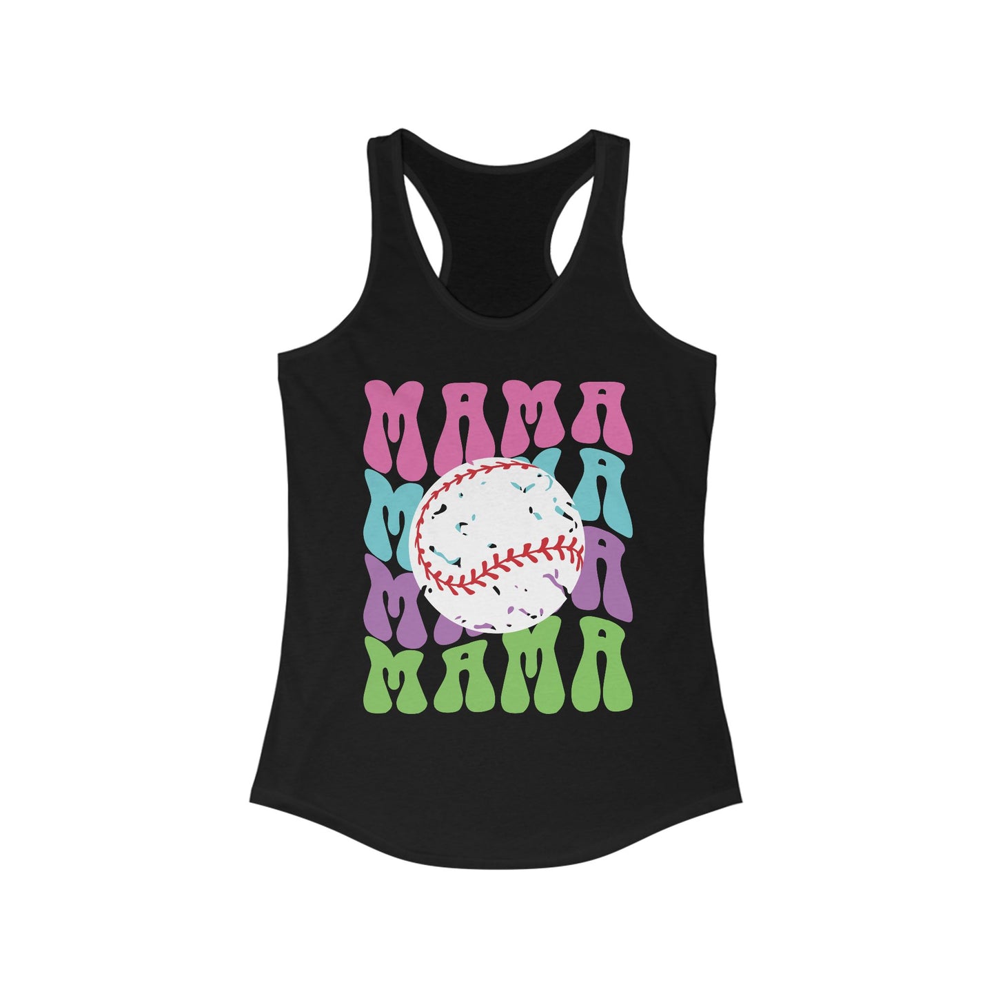 Color Me Baseball Mama Racerback Tank