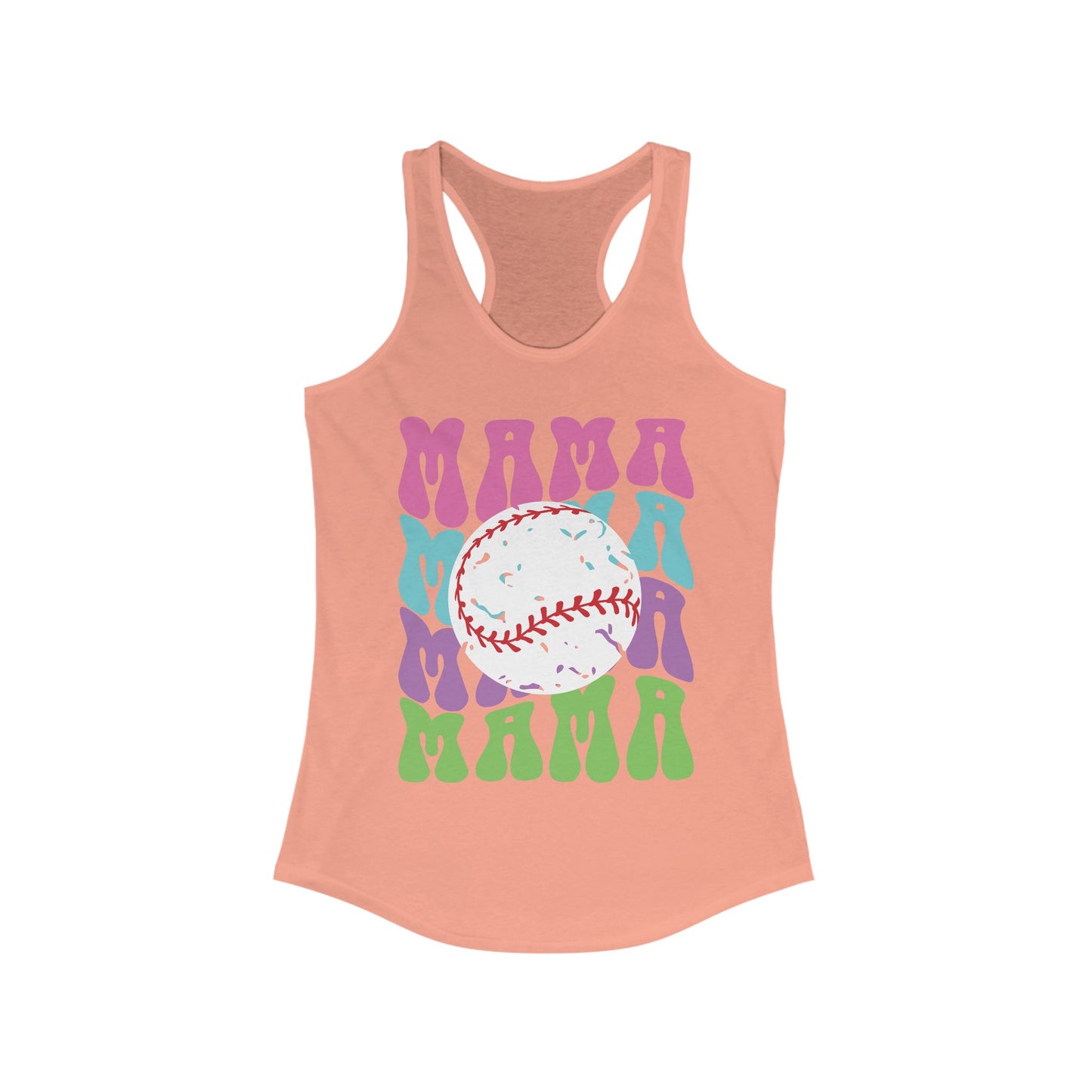 Color Me Baseball Mama Racerback Tank