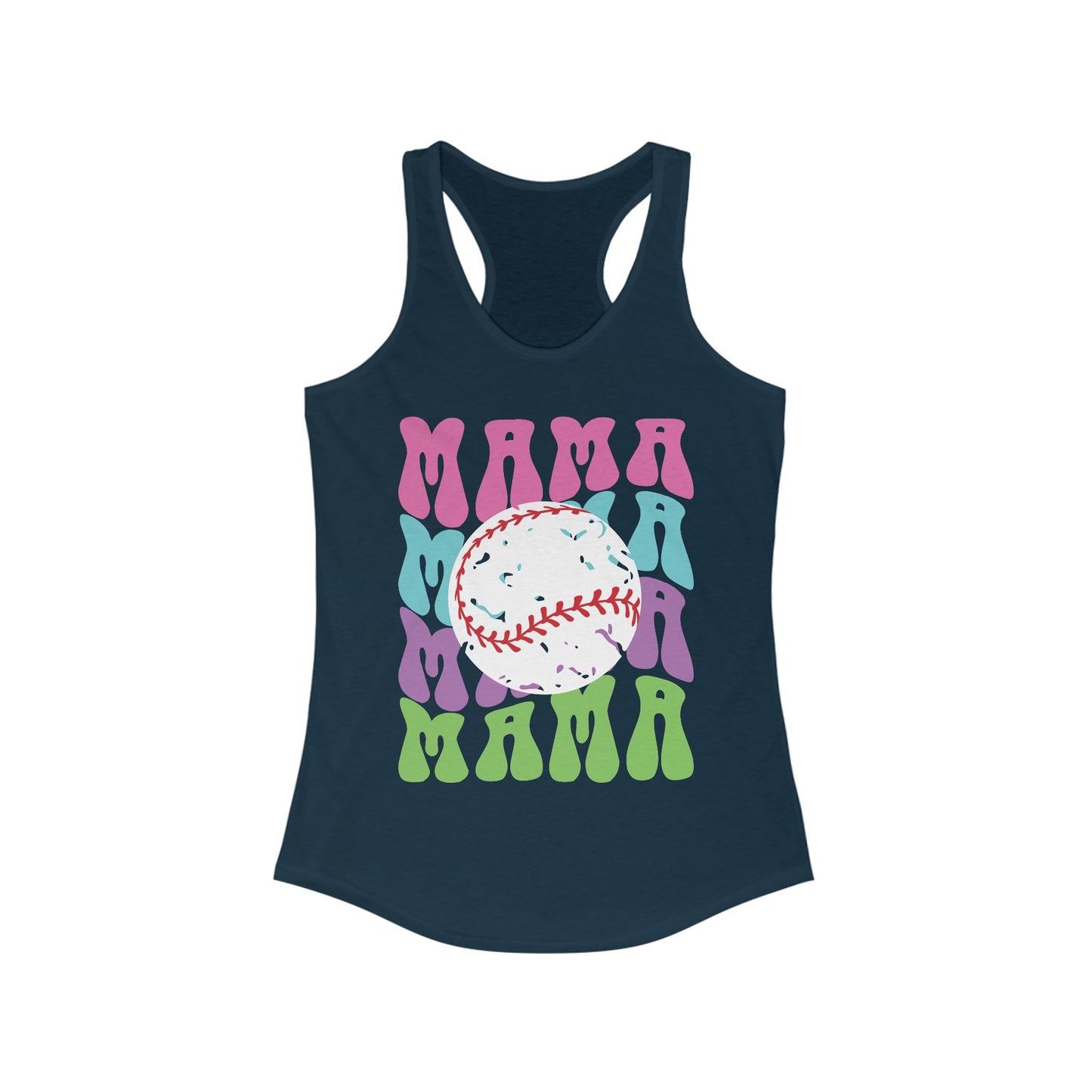 Color Me Baseball Mama Racerback Tank