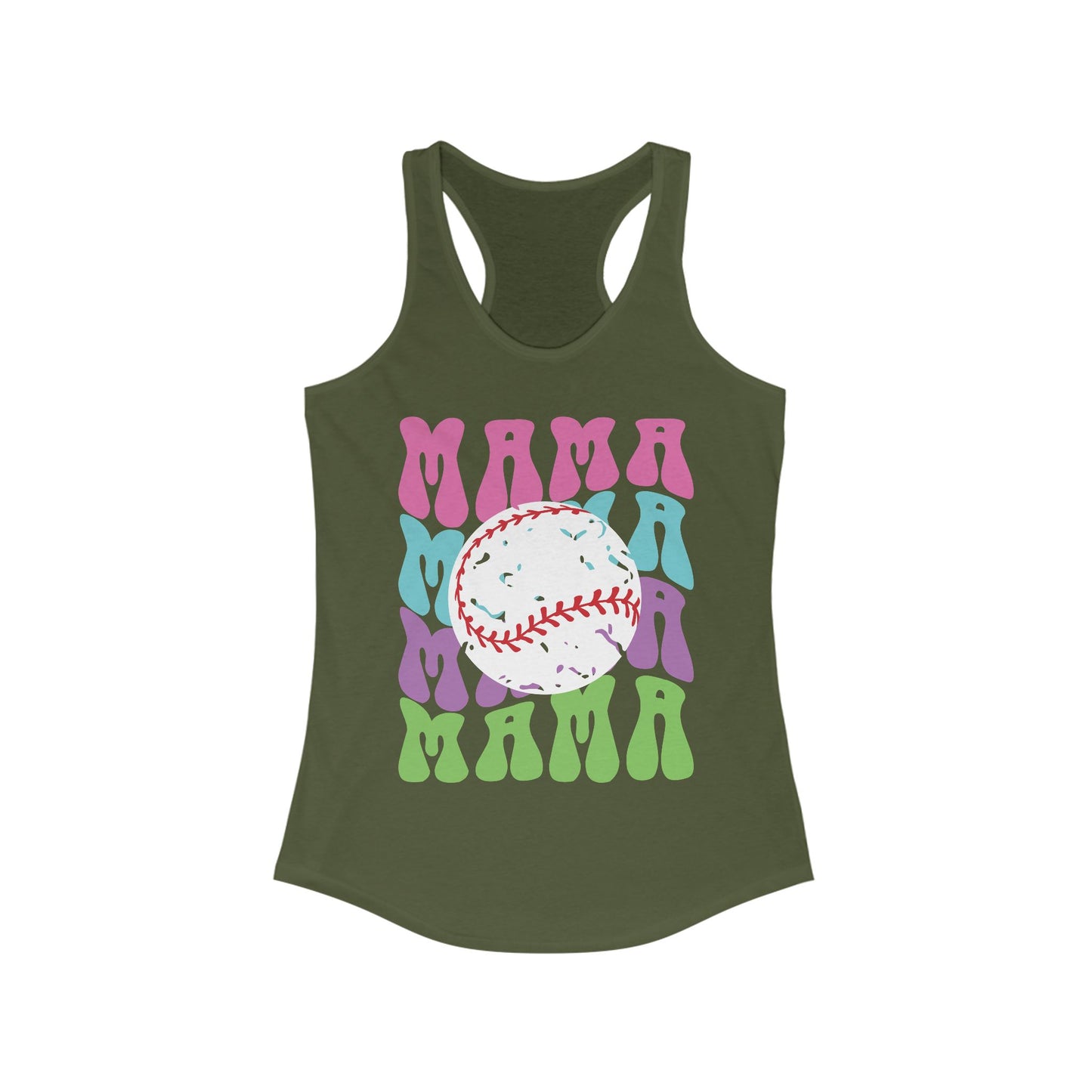 Color Me Baseball Mama Racerback Tank