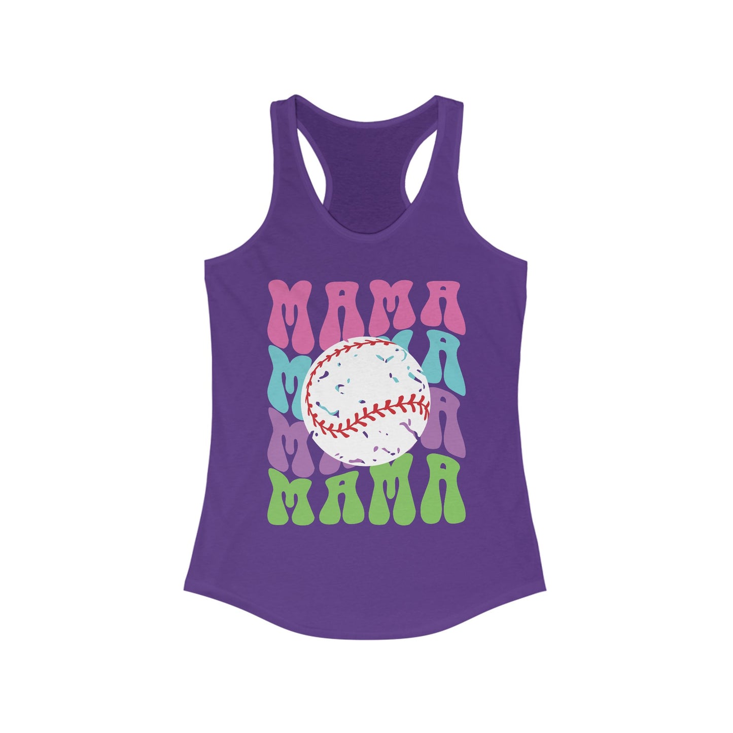 Color Me Baseball Mama Racerback Tank