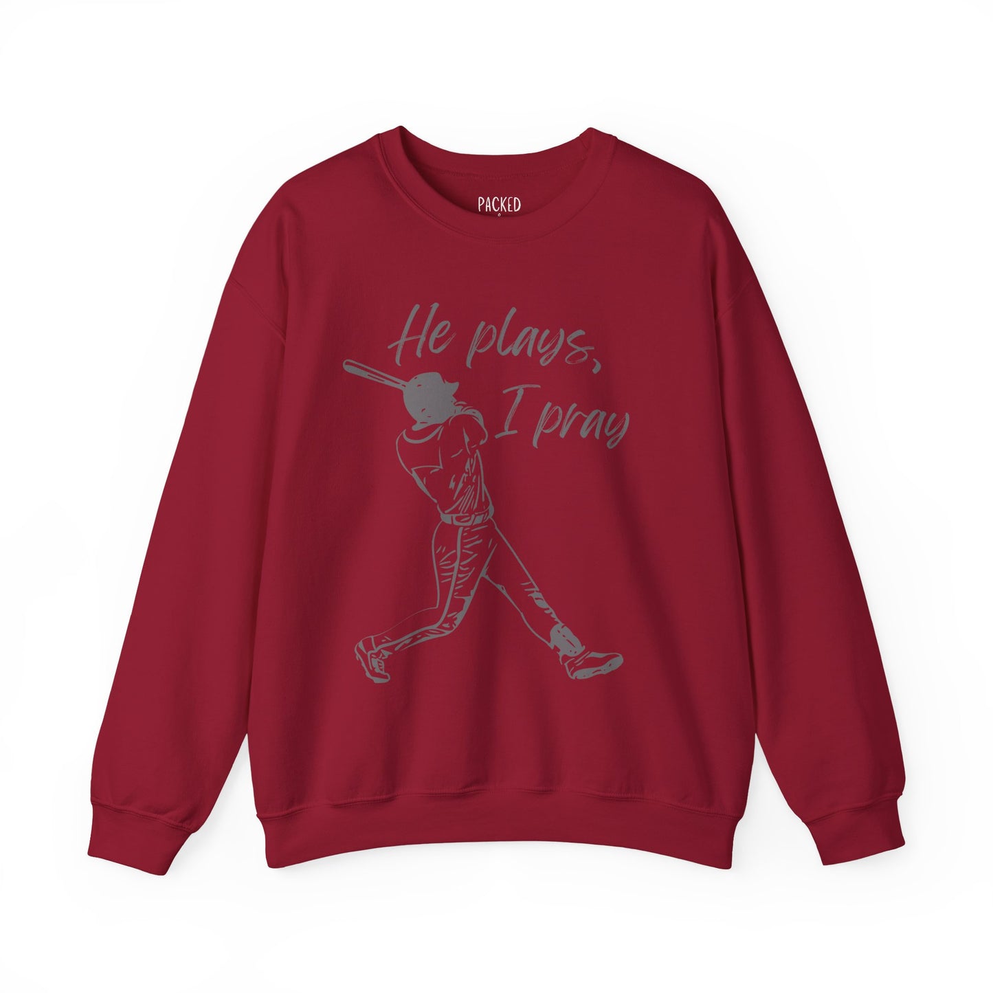 He Plays, I Pray Crew Neck Sweatshirt