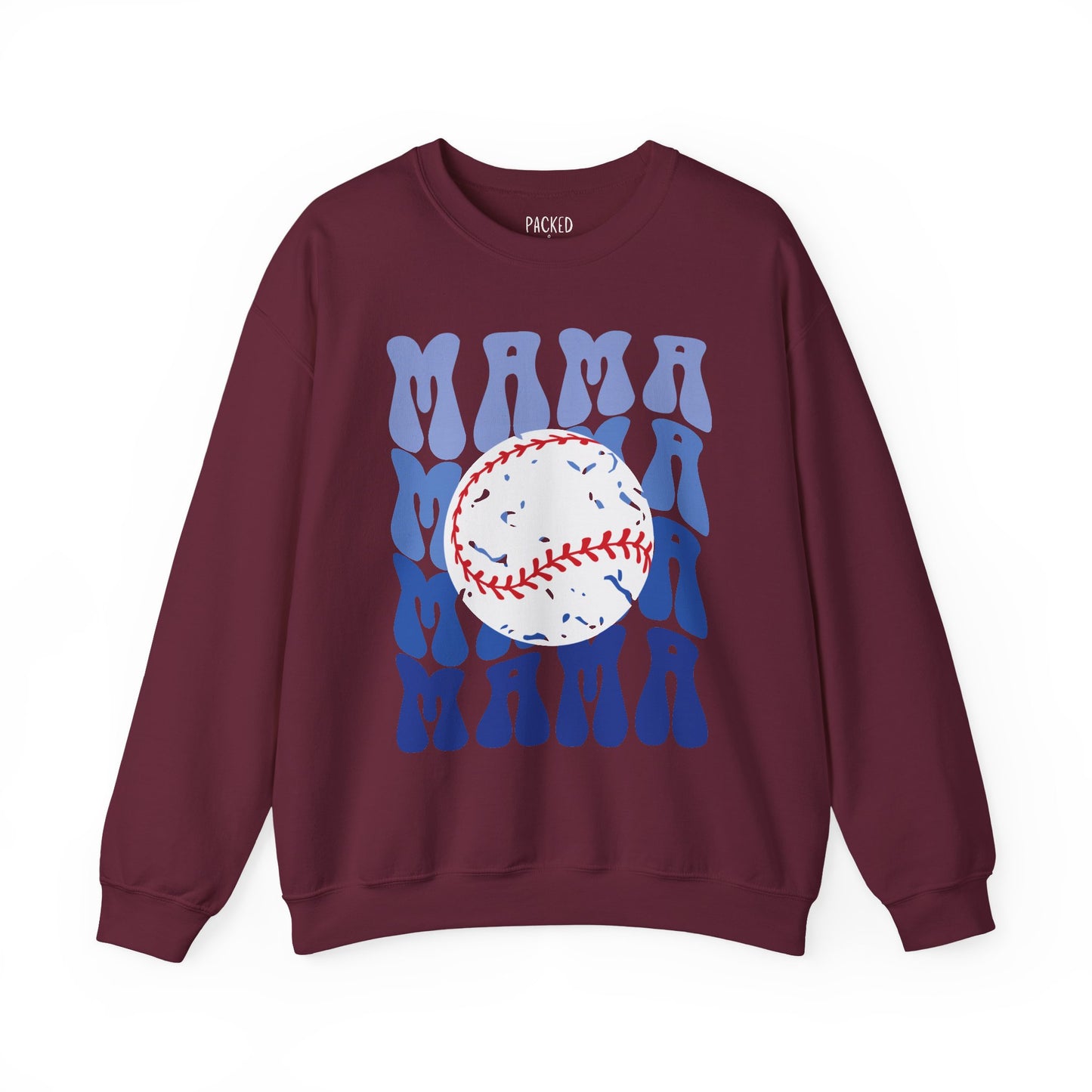 Baseball Blues Mama Crewneck Sweatshirt