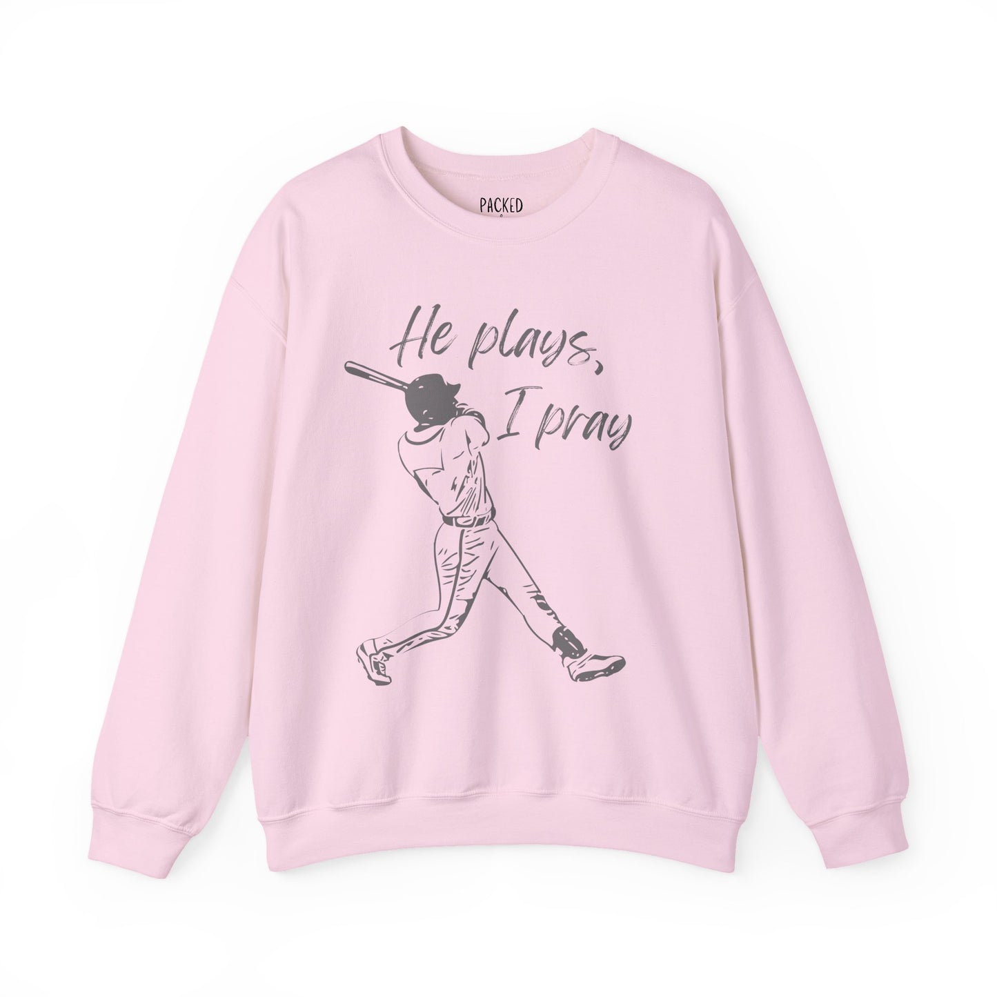 He Plays, I Pray Crew Neck Sweatshirt