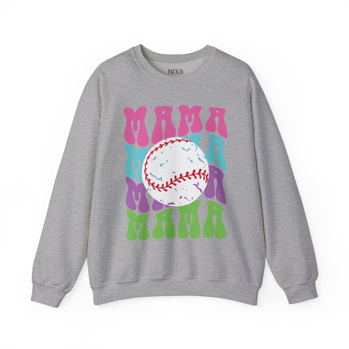 Color Me Baseball Mama Crewneck Sweatshirt