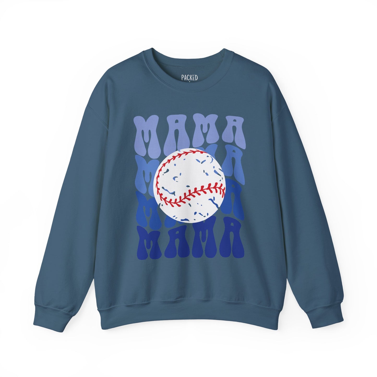 Baseball Blues Mama Crewneck Sweatshirt