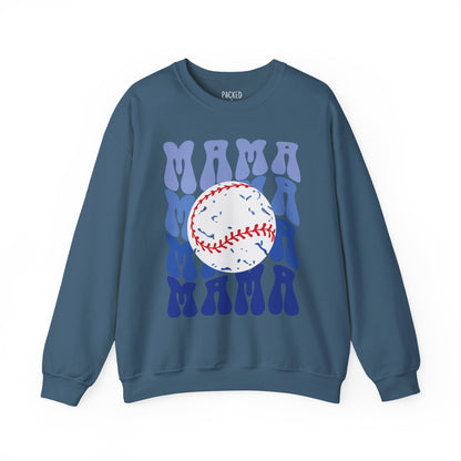 Baseball Blues Mama Crewneck Sweatshirt