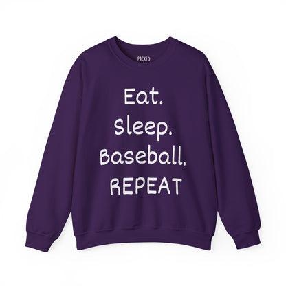 Eat. Sleep. Baseball. Repeat Crewneck Sweatshirt