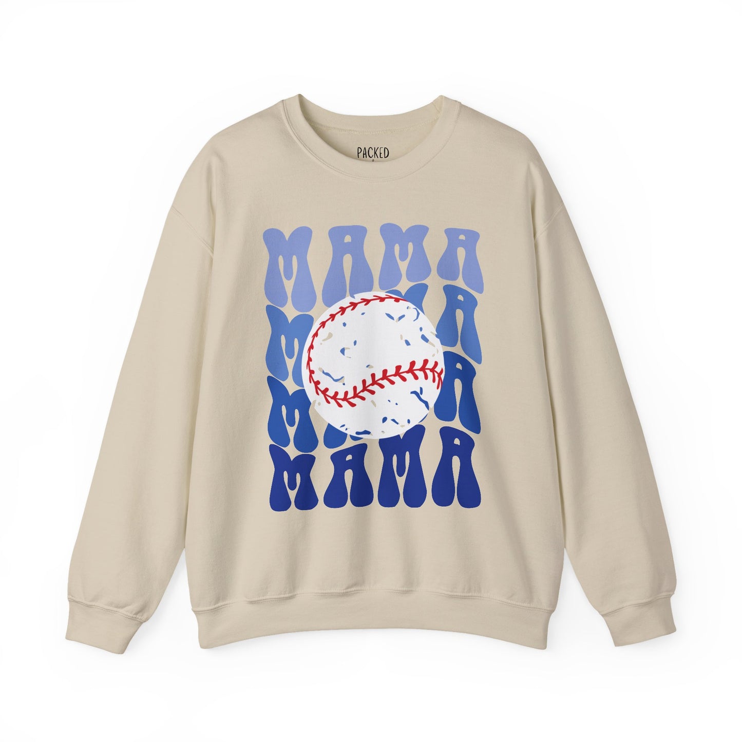 Baseball Blues Mama Crewneck Sweatshirt