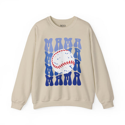 Baseball Blues Mama Crewneck Sweatshirt