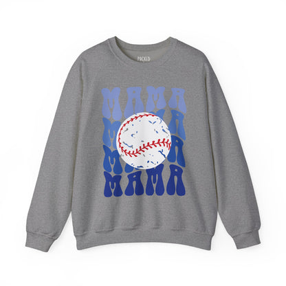 Baseball Blues Mama Crewneck Sweatshirt