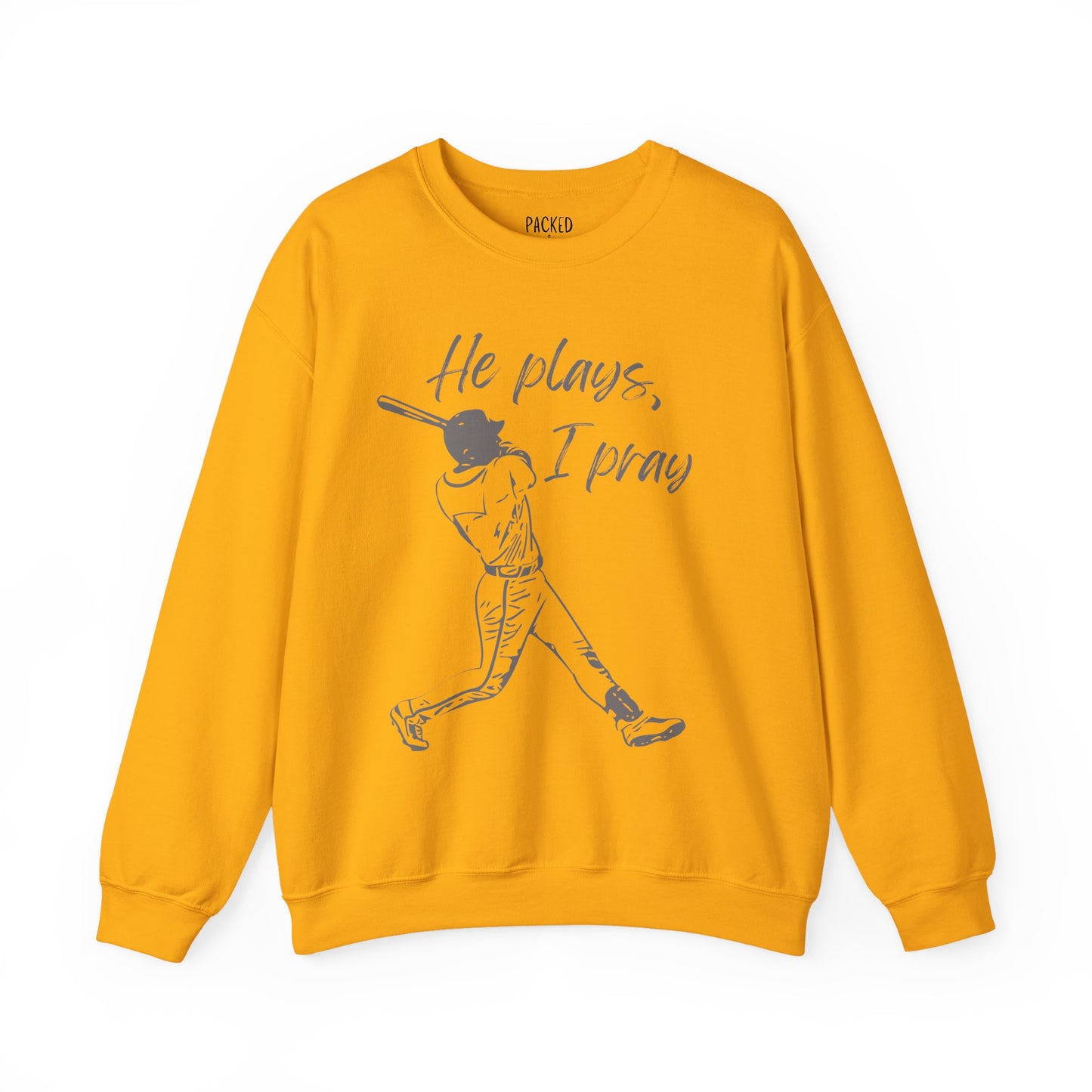 He Plays, I Pray Crew Neck Sweatshirt
