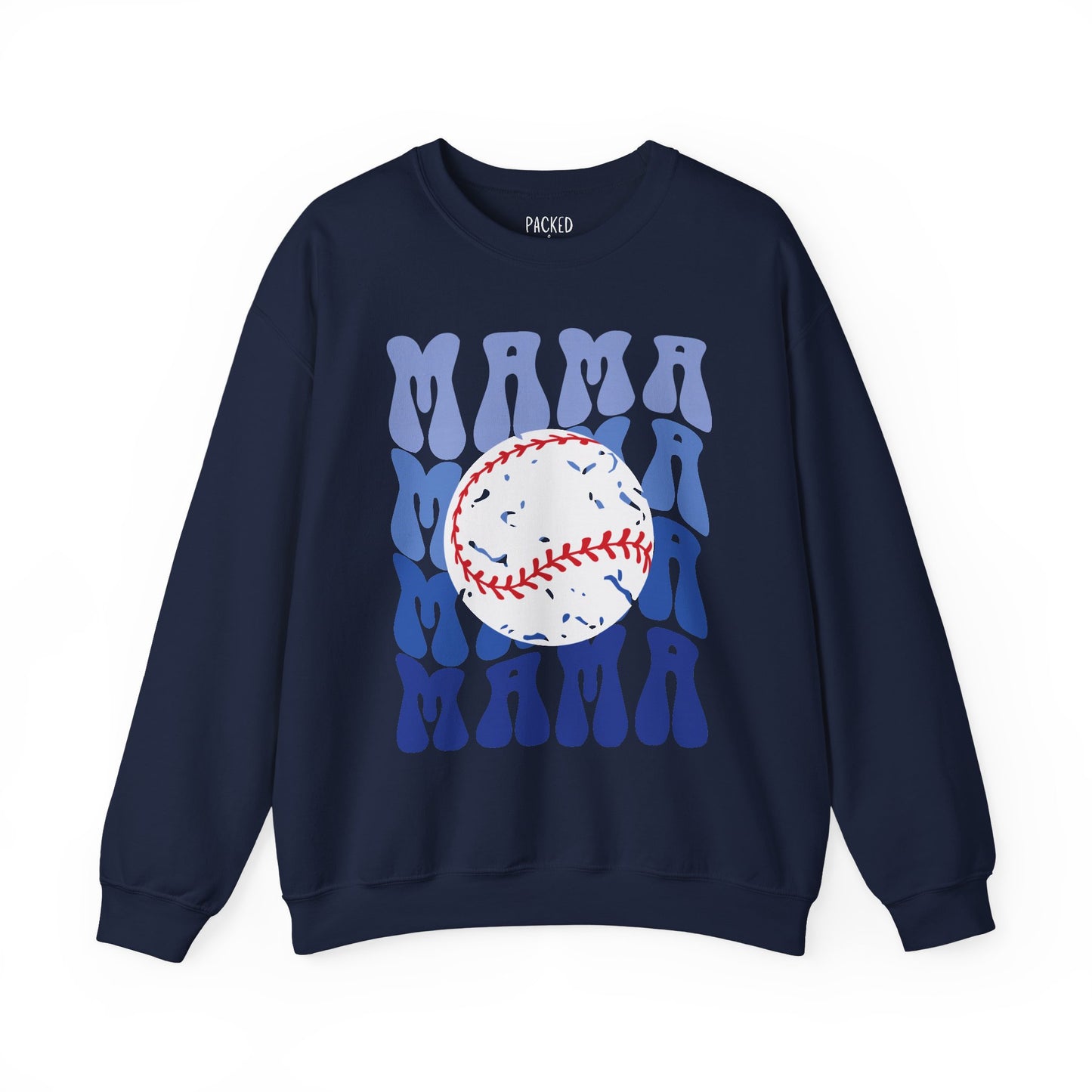 Baseball Blues Mama Crewneck Sweatshirt