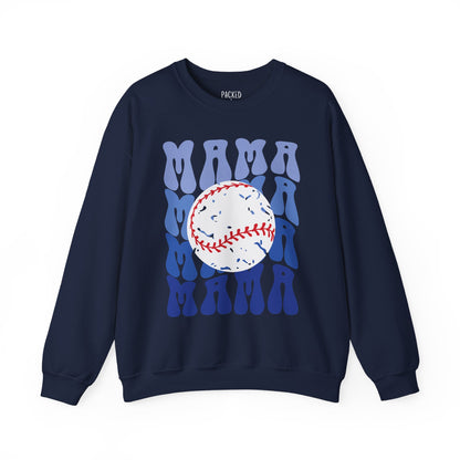 Baseball Blues Mama Crewneck Sweatshirt