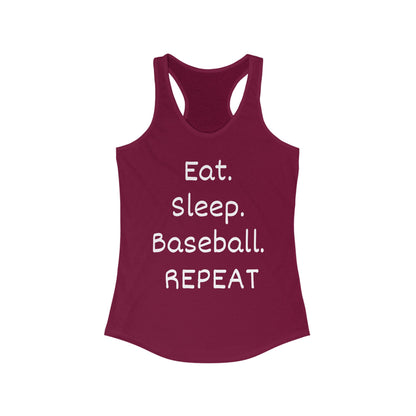 Eat. Sleep. Baseball. Repeat Racerback Tank