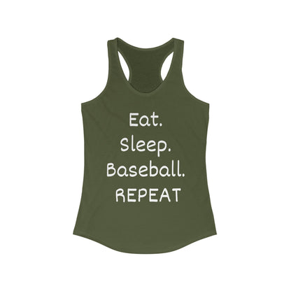 Eat. Sleep. Baseball. Repeat Racerback Tank