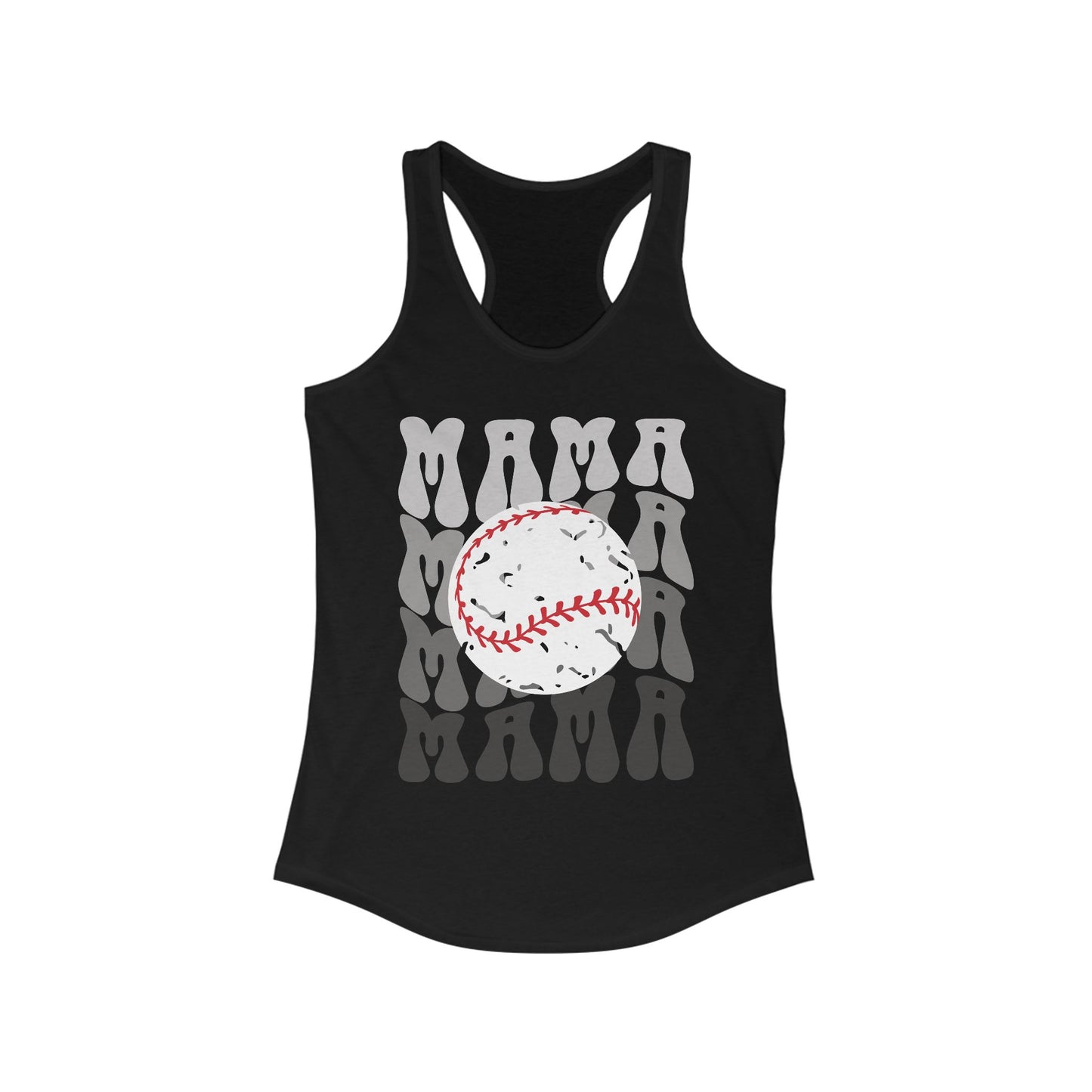 Blackout Baseball Mama Racerback Tank