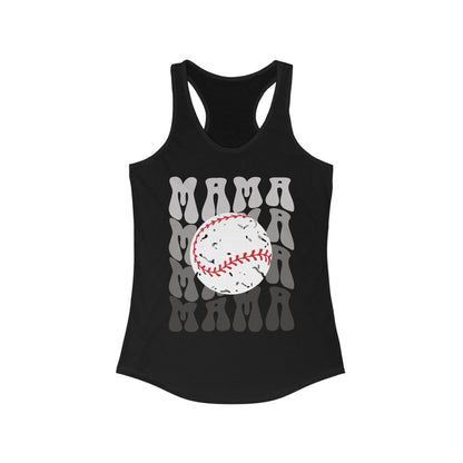 Blackout Baseball Mama Racerback Tank
