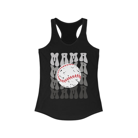 Blackout Baseball Mama Racerback Tank