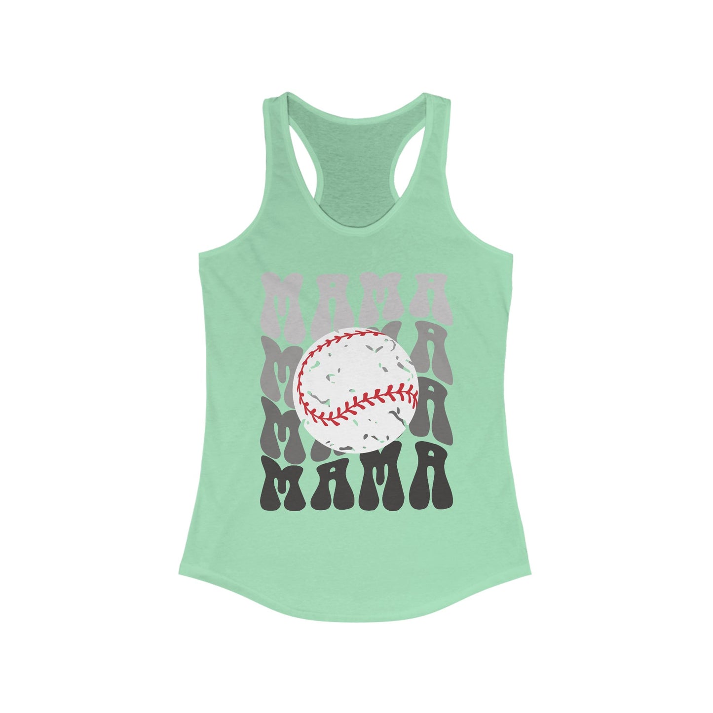 Blackout Baseball Mama Racerback Tank