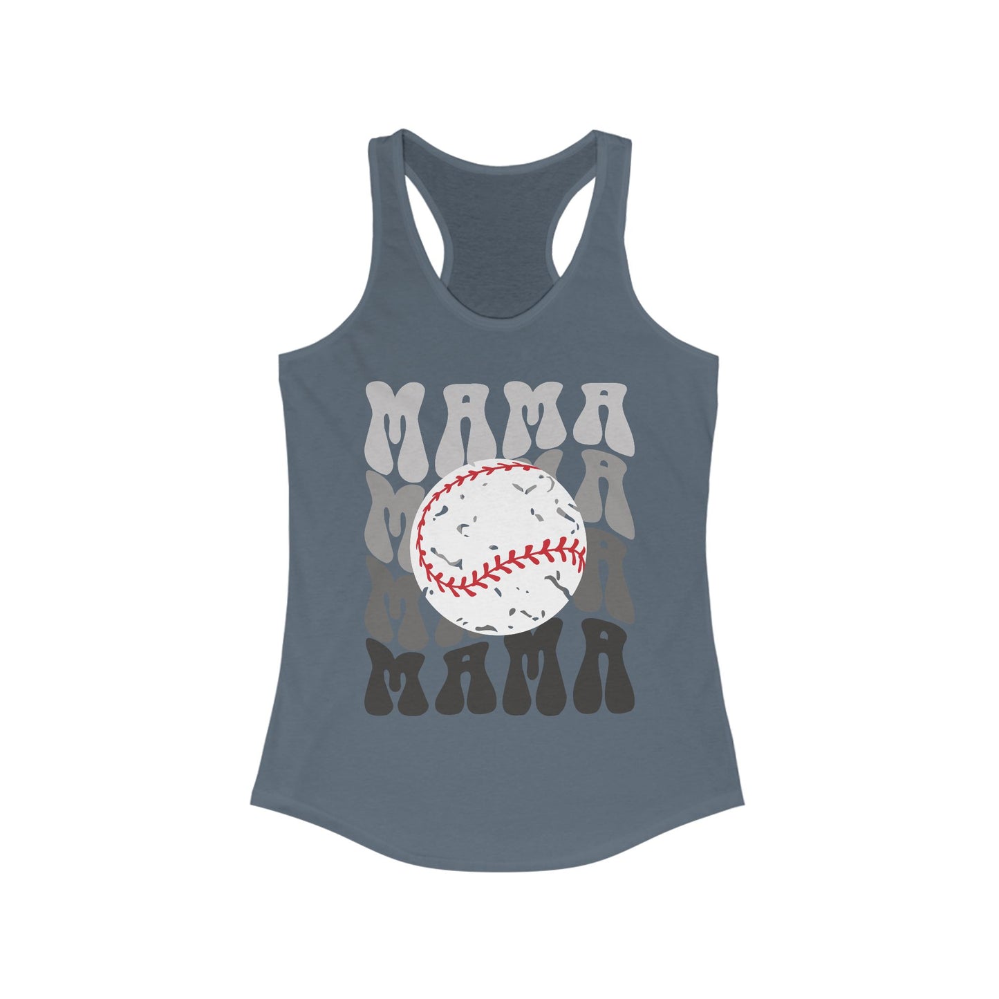Blackout Baseball Mama Racerback Tank