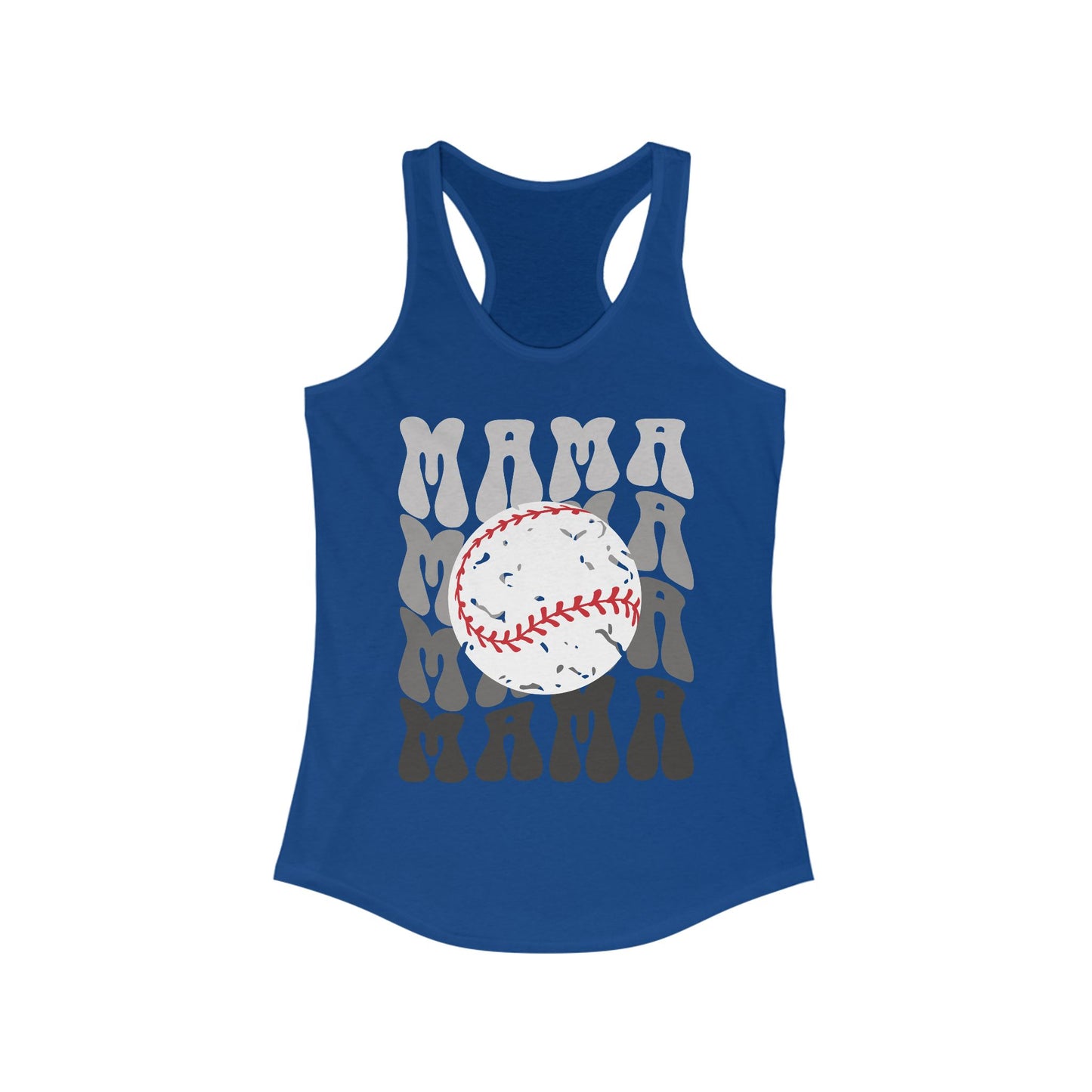 Blackout Baseball Mama Racerback Tank