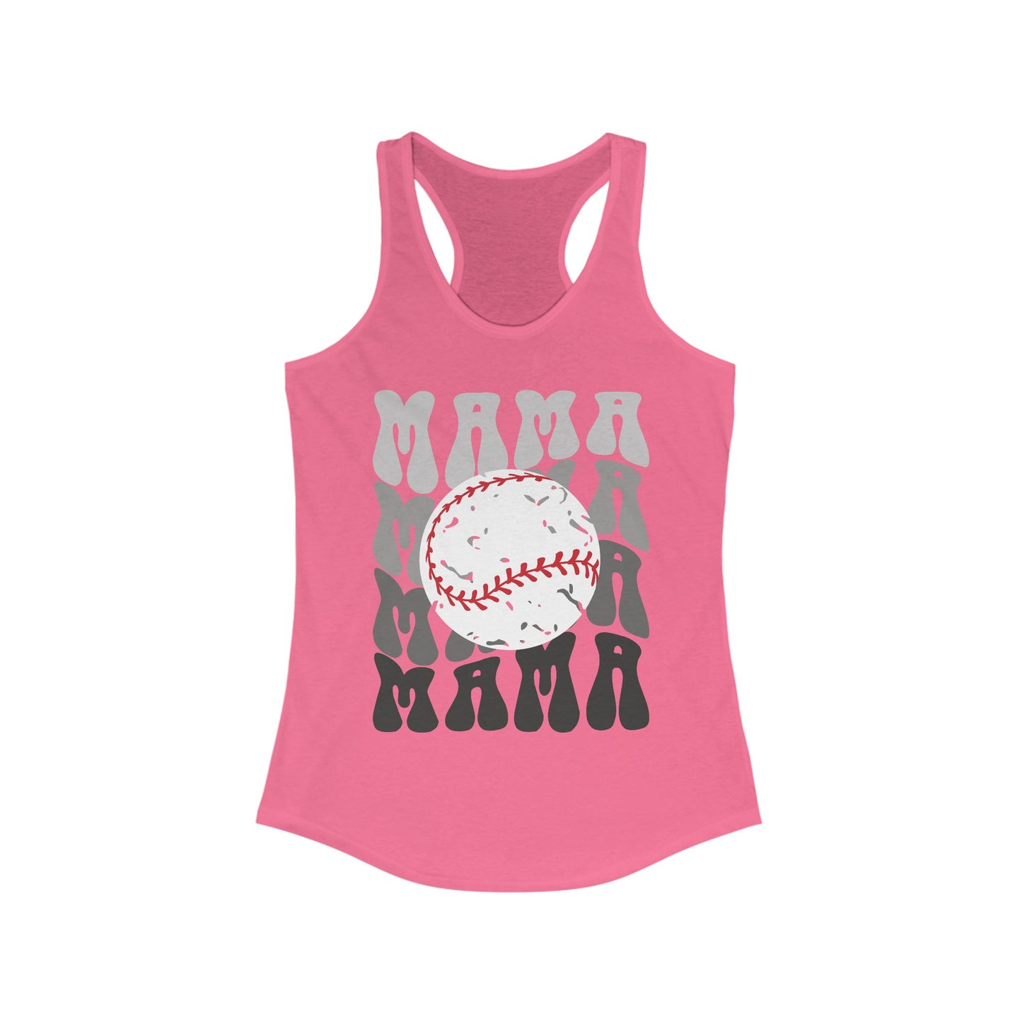 Blackout Baseball Mama Racerback Tank