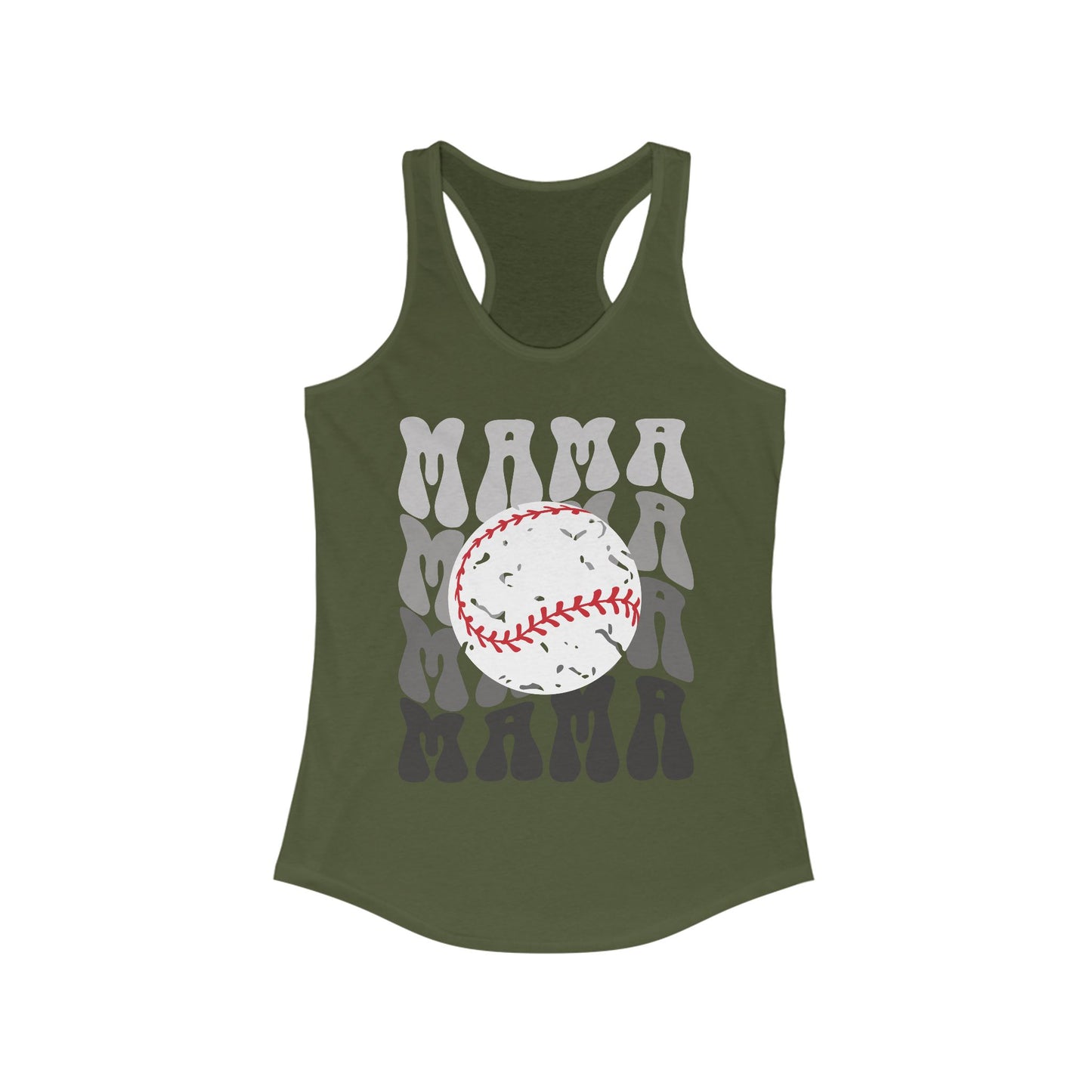 Blackout Baseball Mama Racerback Tank