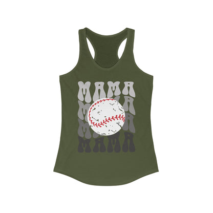 Blackout Baseball Mama Racerback Tank