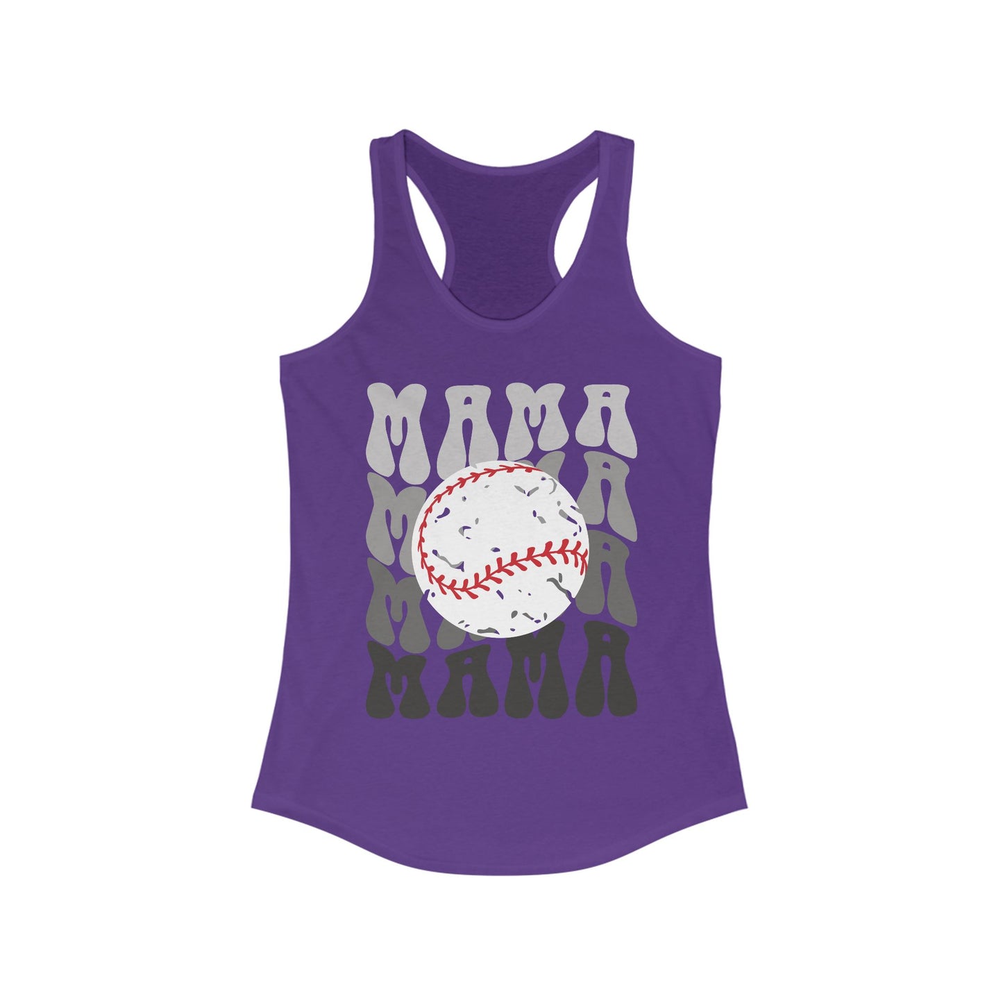 Blackout Baseball Mama Racerback Tank