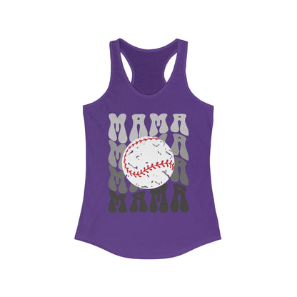 Blackout Baseball Mama Racerback Tank