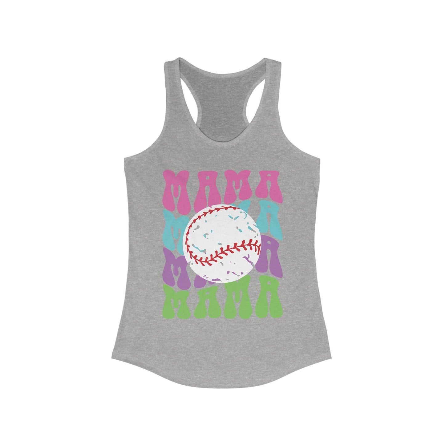 Color Me Baseball Mama Racerback Tank