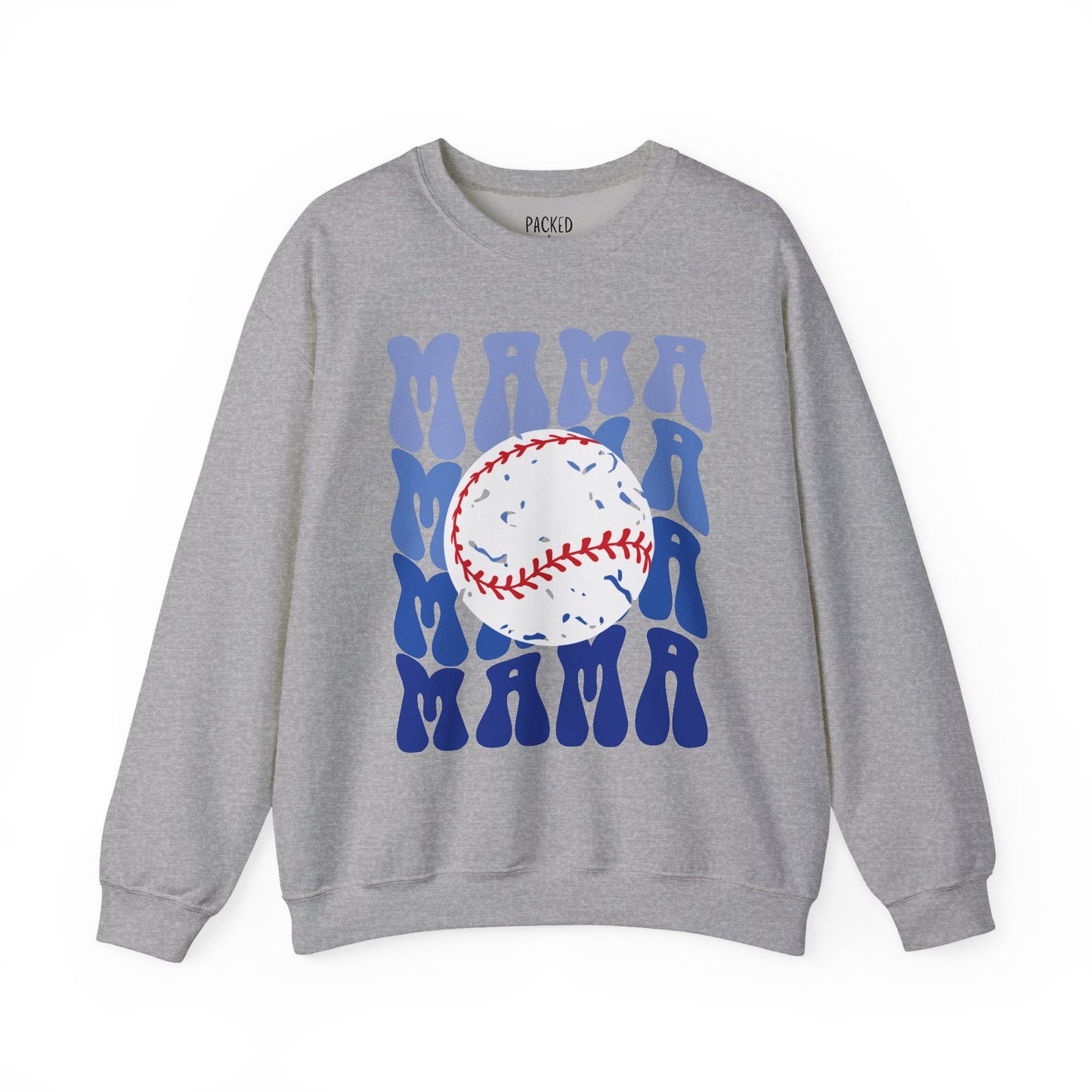 Baseball Blues Mama Crewneck Sweatshirt