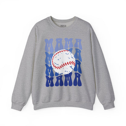 Baseball Blues Mama Crewneck Sweatshirt