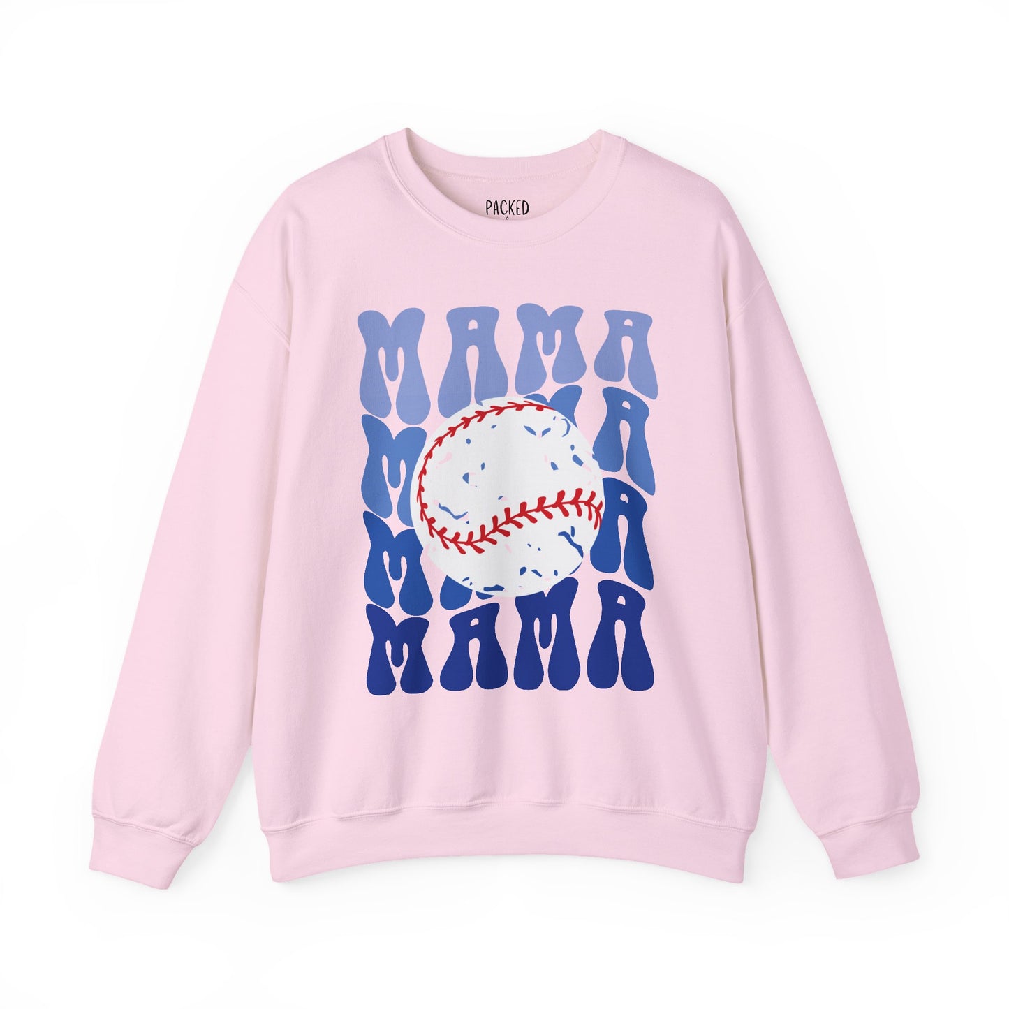Baseball Blues Mama Crewneck Sweatshirt