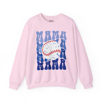 Baseball Blues Mama Crewneck Sweatshirt