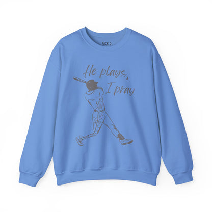 He Plays, I Pray Crew Neck Sweatshirt