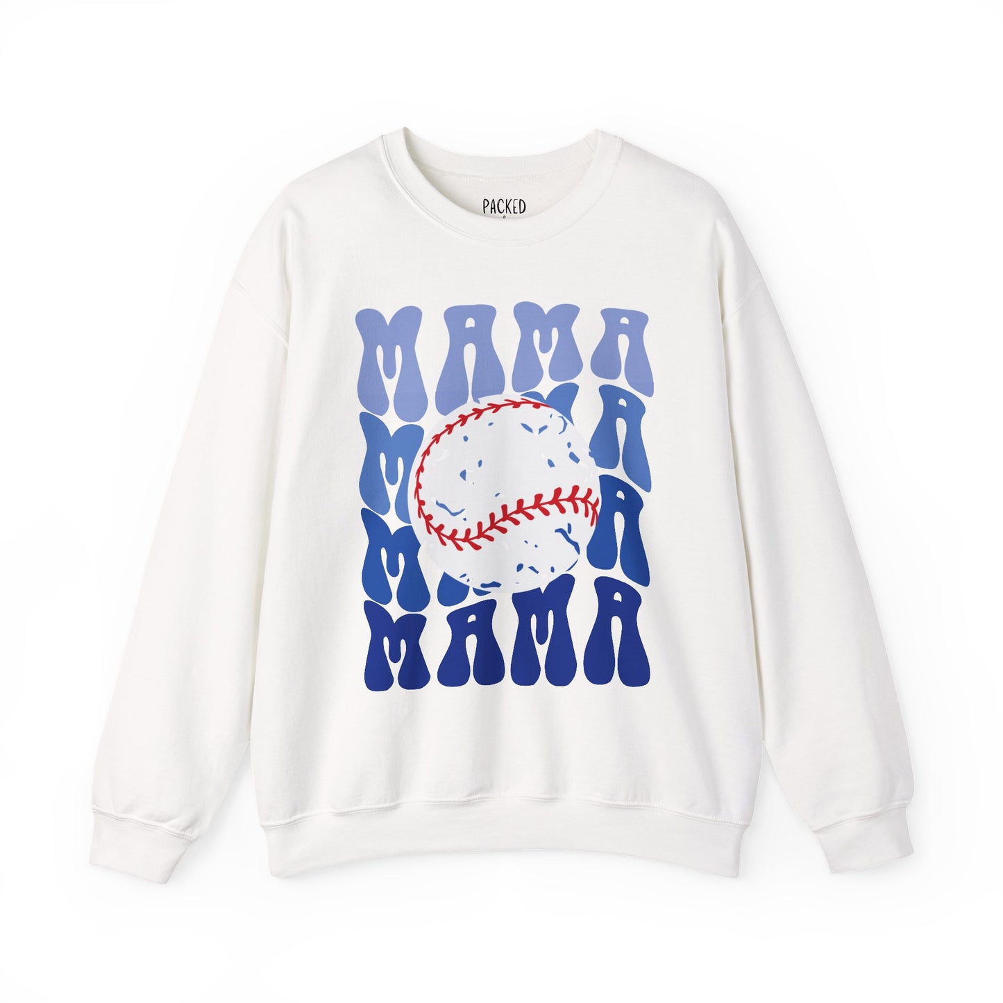 Baseball Blues Mama Crewneck Sweatshirt