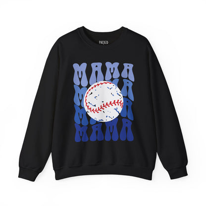 Baseball Blues Mama Crewneck Sweatshirt