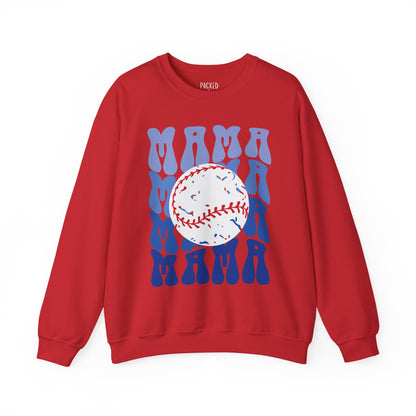 Baseball Blues Mama Crewneck Sweatshirt