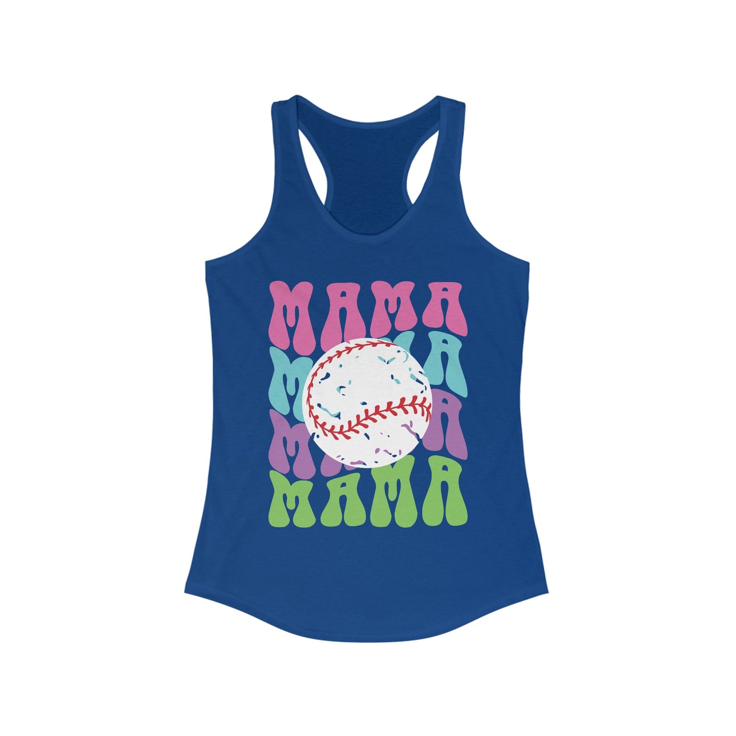 Color Me Baseball Mama Racerback Tank