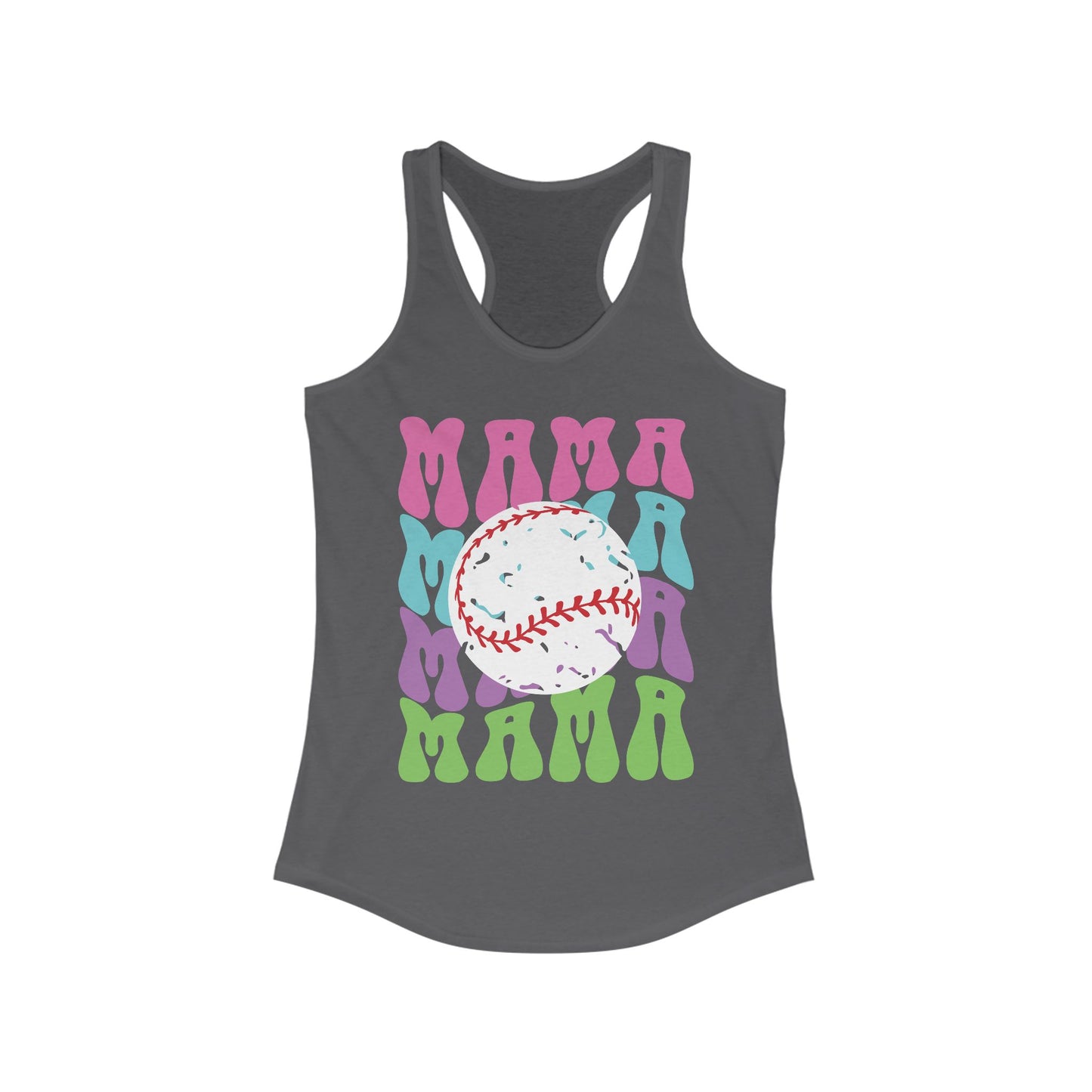 Color Me Baseball Mama Racerback Tank