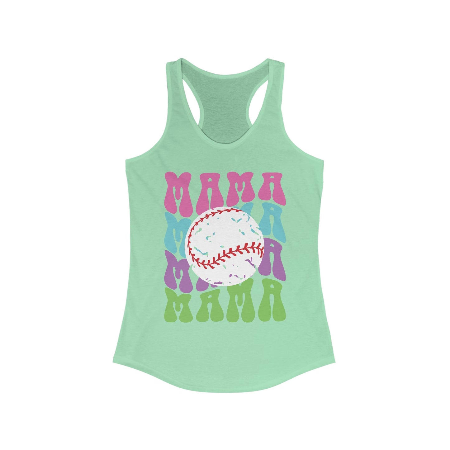 Color Me Baseball Mama Racerback Tank