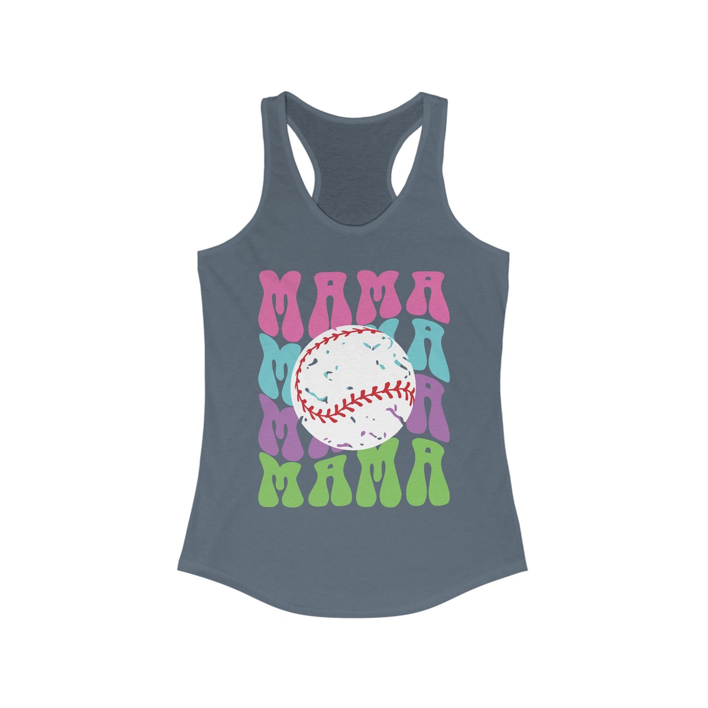 Color Me Baseball Mama Racerback Tank