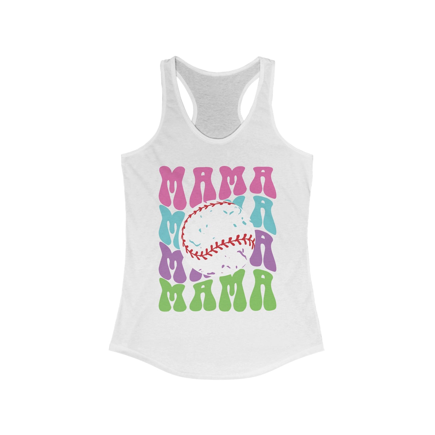 Color Me Baseball Mama Racerback Tank